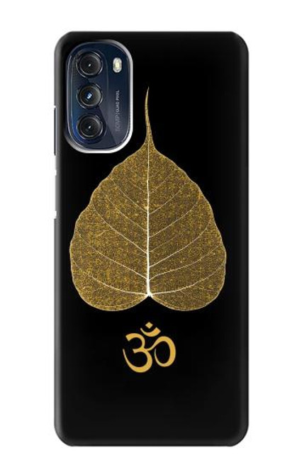 S2331 Gold Leaf Buddhist Om Symbol Hülle Schutzhülle Taschen für Motorola Moto G 5G (2023)