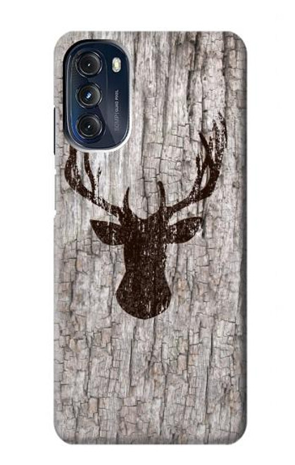 S2505 Reindeer Head Old Wood Texture Graphic Hülle Schutzhülle Taschen für Motorola Moto G 5G (2023)
