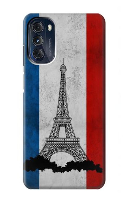 S2859 Vintage France Flag Eiffel Tower Hülle Schutzhülle Taschen für Motorola Moto G 5G (2023)