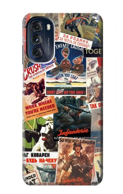 S3905 Vintage Army Poster Hülle Schutzhülle Taschen für Motorola Moto G 5G (2023)