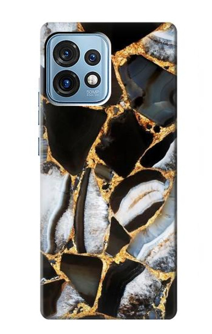 S3419 Gold Marble Graphic Print Hülle Schutzhülle Taschen für Motorola Edge+ (2023), X40, X40 Pro, Edge 40 Pro