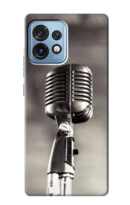 S3495 Vintage Microphone Hülle Schutzhülle Taschen für Motorola Edge+ (2023), X40, X40 Pro, Edge 40 Pro