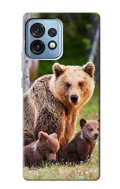 S3558 Bear Family Hülle Schutzhülle Taschen für Motorola Edge+ (2023), X40, X40 Pro, Edge 40 Pro