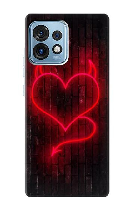 S3682 Devil Heart Hülle Schutzhülle Taschen für Motorola Edge+ (2023), X40, X40 Pro, Edge 40 Pro