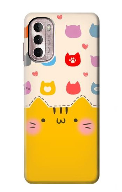 S2442 Cute Cat Cartoon Funny Hülle Schutzhülle Taschen für Motorola Moto G Stylus 4G (2022)