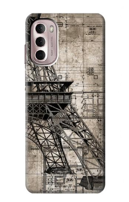 S3416 Eiffel Tower Blueprint Hülle Schutzhülle Taschen für Motorola Moto G Stylus 4G (2022)