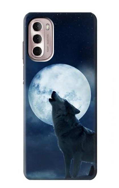 S3693 Grim White Wolf Full Moon Hülle Schutzhülle Taschen für Motorola Moto G Stylus 4G (2022)