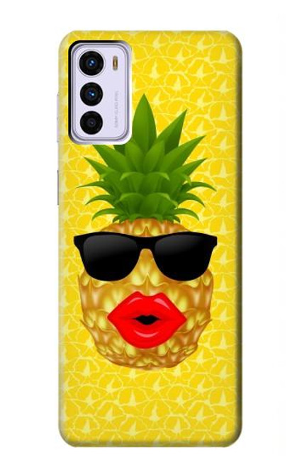 S2443 Funny Pineapple Sunglasses Kiss Hülle Schutzhülle Taschen für Motorola Moto G42