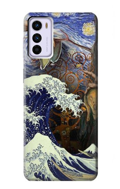 S3851 World of Art Van Gogh Hokusai Da Vinci Hülle Schutzhülle Taschen für Motorola Moto G42