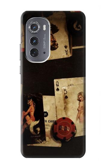 S1069 Old Vintage Sexy Poker Hülle Schutzhülle Taschen für Motorola Edge (2022)