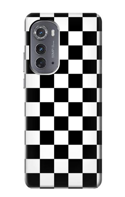 S1611 Black and White Check Chess Board Hülle Schutzhülle Taschen für Motorola Edge (2022)