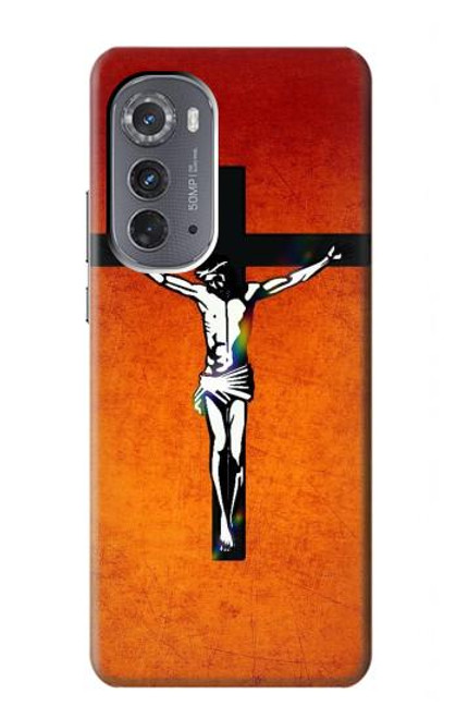 S2421 Jesus Christ On The Cross Hülle Schutzhülle Taschen für Motorola Edge (2022)