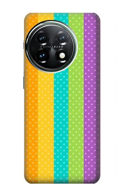 S3678 Colorful Rainbow Vertical Hülle Schutzhülle Taschen für OnePlus 11