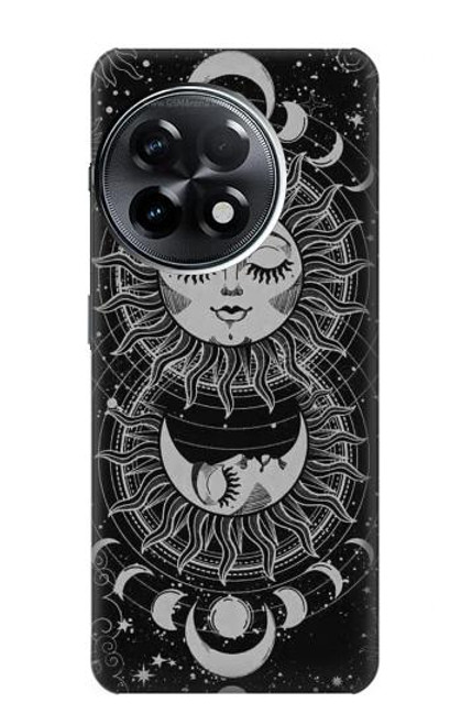S3854 Mystical Sun Face Crescent Moon Hülle Schutzhülle Taschen für OnePlus 11R