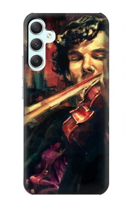S0723 Violin Art Paint Hülle Schutzhülle Taschen für Samsung Galaxy A34 5G