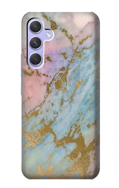 S3717 Rose Gold Blue Pastel Marble Graphic Printed Hülle Schutzhülle Taschen für Samsung Galaxy A54 5G