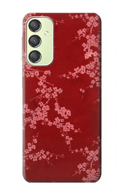 S3817 Red Floral Cherry blossom Pattern Hülle Schutzhülle Taschen für Samsung Galaxy A24 4G