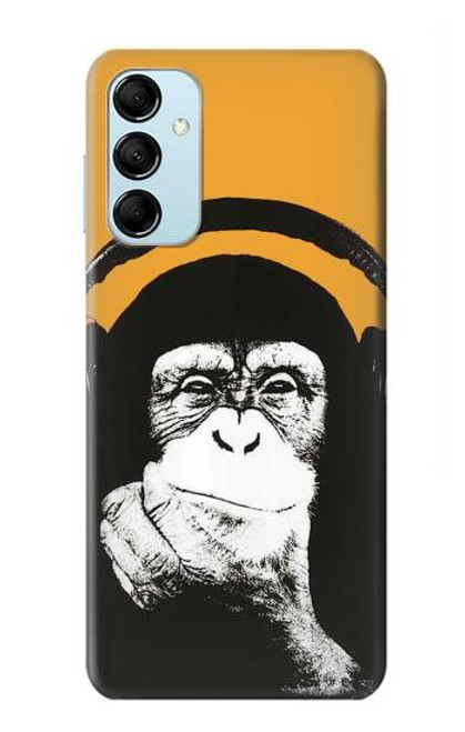 S2324 Funny Monkey with Headphone Pop Music Hülle Schutzhülle Taschen für Samsung Galaxy M14