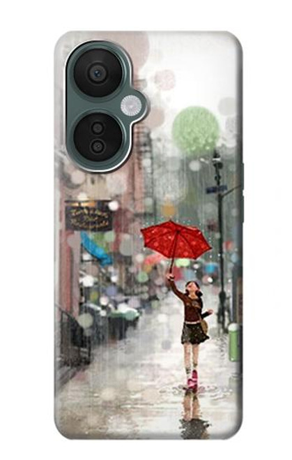 S0108 Girl in The Rain Hülle Schutzhülle Taschen für OnePlus Nord CE 3 Lite, Nord N30 5G