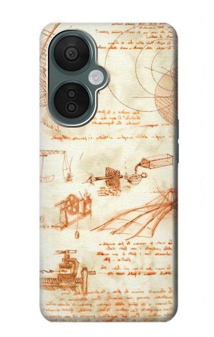 S0566 Technical Drawing Da Vinci Hülle Schutzhülle Taschen für OnePlus Nord CE 3 Lite, Nord N30 5G