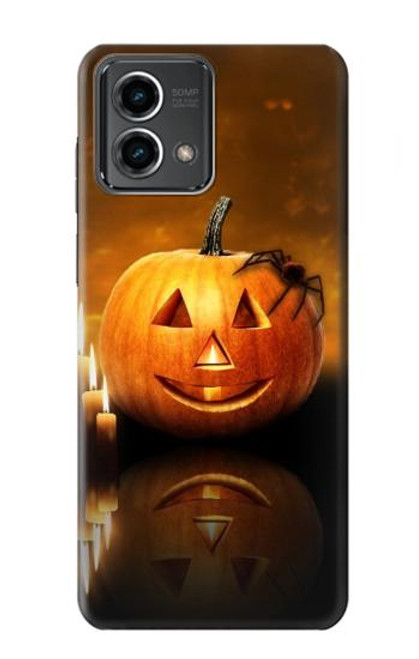 S1083 Pumpkin Spider Candles Halloween Hülle Schutzhülle Taschen für Motorola Moto G Stylus 5G (2023)