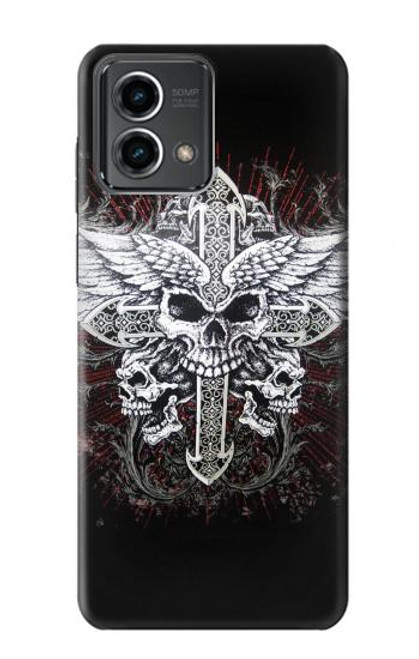 S1434 Skull Wing Tattoo Biker Hülle Schutzhülle Taschen für Motorola Moto G Stylus 5G (2023)