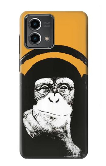 S2324 Funny Monkey with Headphone Pop Music Hülle Schutzhülle Taschen für Motorola Moto G Stylus 5G (2023)