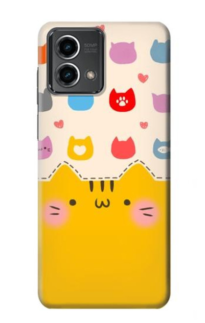 S2442 Cute Cat Cartoon Funny Hülle Schutzhülle Taschen für Motorola Moto G Stylus 5G (2023)