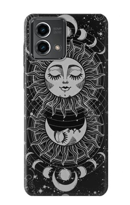 S3854 Mystical Sun Face Crescent Moon Hülle Schutzhülle Taschen für Motorola Moto G Stylus 5G (2023)