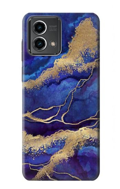 S3906 Navy Blue Purple Marble Hülle Schutzhülle Taschen für Motorola Moto G Stylus 5G (2023)