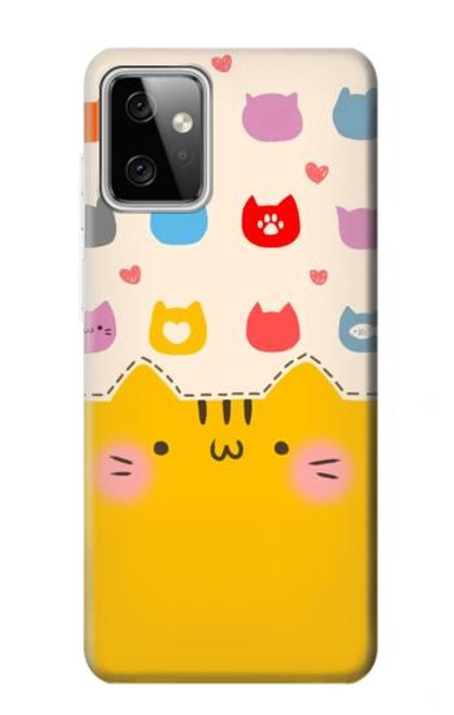 S2442 Cute Cat Cartoon Funny Hülle Schutzhülle Taschen für Motorola Moto G Power (2023) 5G