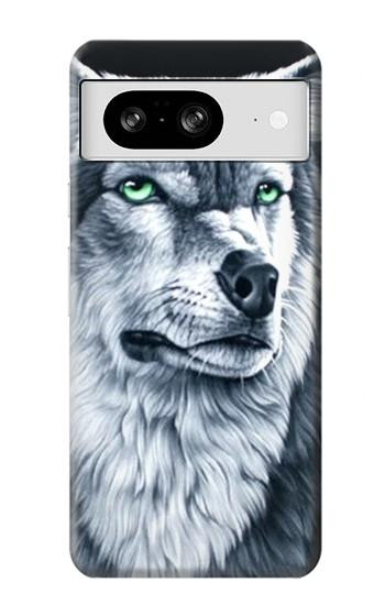 S0123 Grim White Wolf Hülle Schutzhülle Taschen für Google Pixel 8