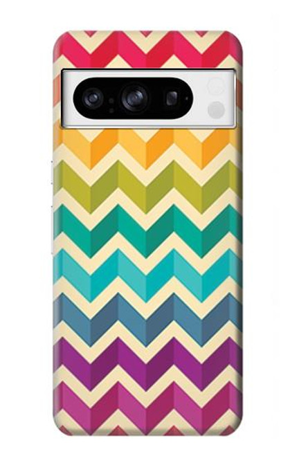 S2362 Rainbow Colorful Shavron Zig Zag Pattern Hülle Schutzhülle Taschen für Google Pixel 8 pro