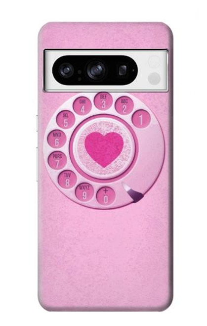 S2847 Pink Retro Rotary Phone Hülle Schutzhülle Taschen für Google Pixel 8 pro