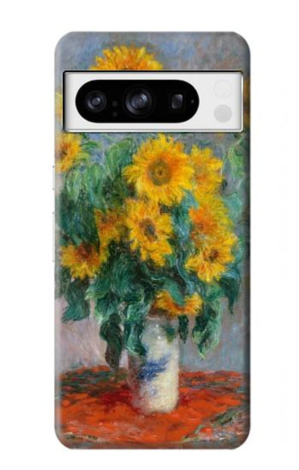 S2937 Claude Monet Bouquet of Sunflowers Hülle Schutzhülle Taschen für Google Pixel 8 pro