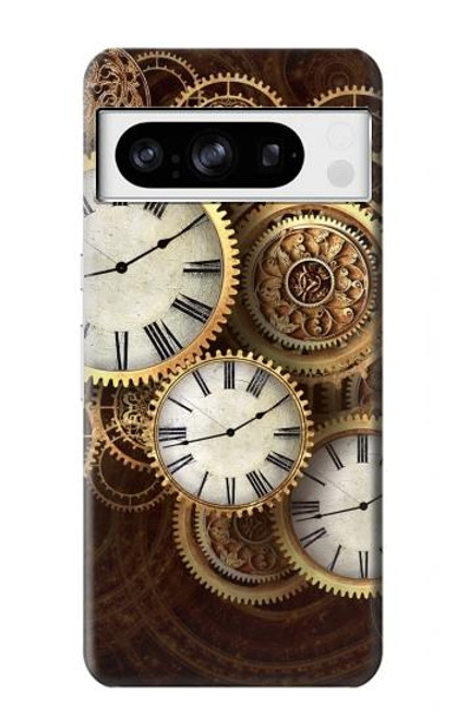 S3172 Gold Clock Live Hülle Schutzhülle Taschen für Google Pixel 8 pro