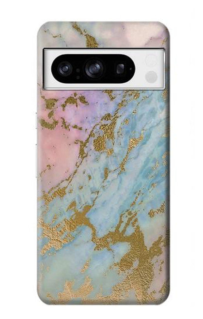 S3717 Rose Gold Blue Pastel Marble Graphic Printed Hülle Schutzhülle Taschen für Google Pixel 8 pro