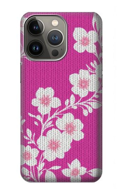 S3924 Cherry Blossom Pink Background Hülle Schutzhülle Taschen für iPhone 14 Pro Max