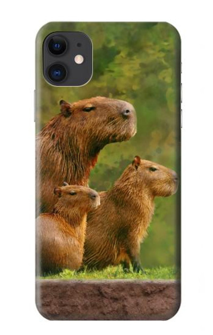 S3917 Capybara Family Giant Guinea Pig Hülle Schutzhülle Taschen für iPhone 11