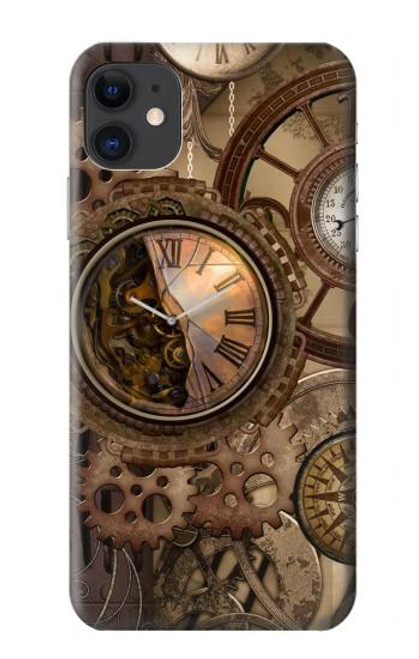 S3927 Compass Clock Gage Steampunk Hülle Schutzhülle Taschen für iPhone 11