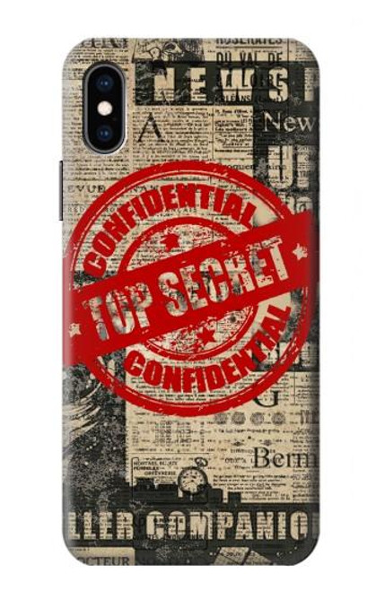 S3937 Text Top Secret Art Vintage Hülle Schutzhülle Taschen für iPhone X, iPhone XS