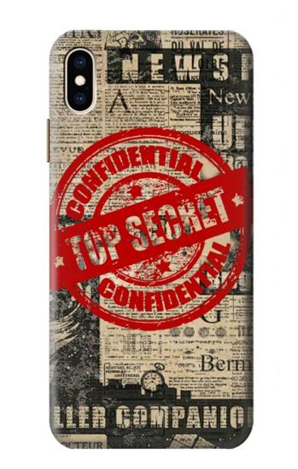 S3937 Text Top Secret Art Vintage Hülle Schutzhülle Taschen für iPhone XS Max