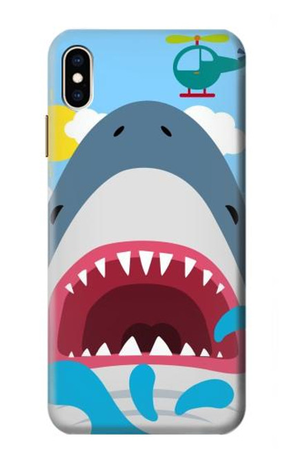 S3947 Shark Helicopter Cartoon Hülle Schutzhülle Taschen für iPhone XS Max