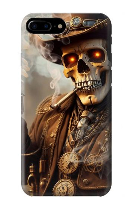 S3949 Steampunk Skull Smoking Hülle Schutzhülle Taschen für iPhone 7 Plus, iPhone 8 Plus