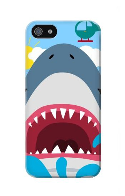 S3947 Shark Helicopter Cartoon Hülle Schutzhülle Taschen für iPhone 5 5S SE