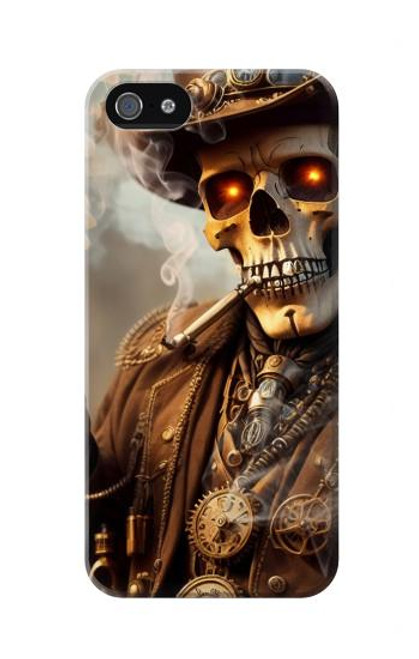 S3949 Steampunk Skull Smoking Hülle Schutzhülle Taschen für iPhone 5 5S SE