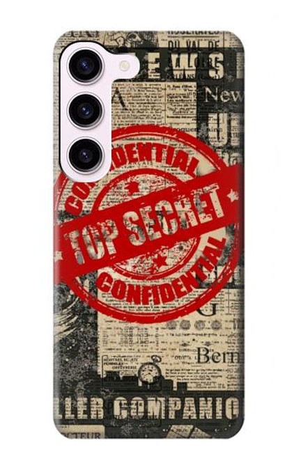 S3937 Text Top Secret Art Vintage Hülle Schutzhülle Taschen für Samsung Galaxy S23