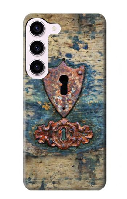 S3955 Vintage Keyhole Weather Door Hülle Schutzhülle Taschen für Samsung Galaxy S23