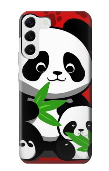 S3929 Cute Panda Eating Bamboo Hülle Schutzhülle Taschen für Samsung Galaxy S23 Plus