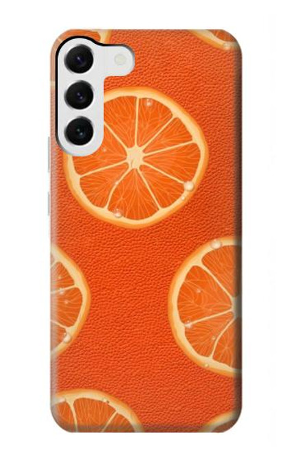 S3946 Seamless Orange Pattern Hülle Schutzhülle Taschen für Samsung Galaxy S23 Plus